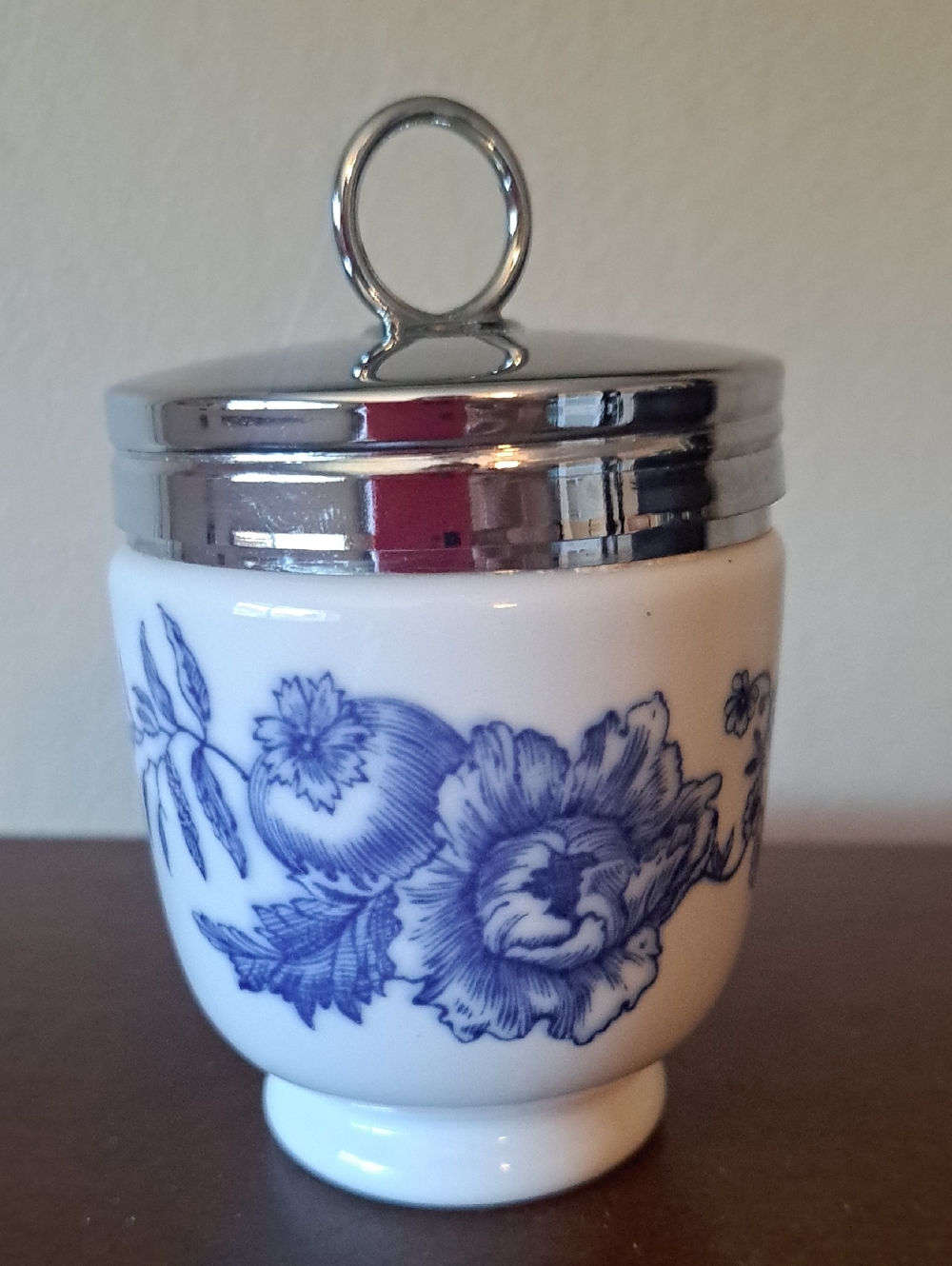 Vtg Rhapsody Egg Coddler Royal Worcester Double King 1975-1984 Blue And White